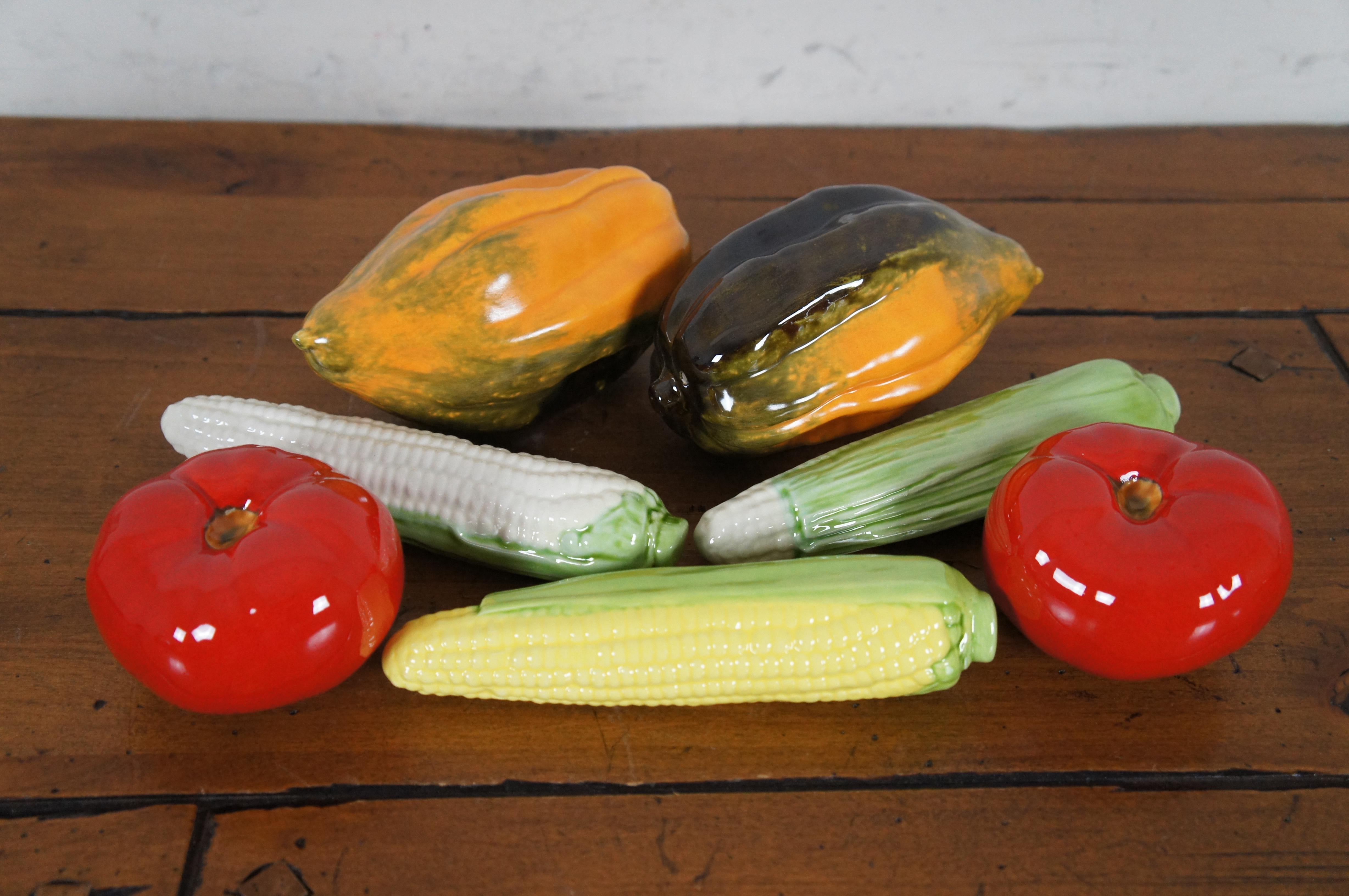 64 Porzellan Majolika Obst- und Gemüseschale für Thanksgiving Tafelaufsatz aus Porzellan im Angebot 4