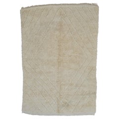 Tappeto Adamas Cream fatto a mano in lana marocchina Beni Ouarain