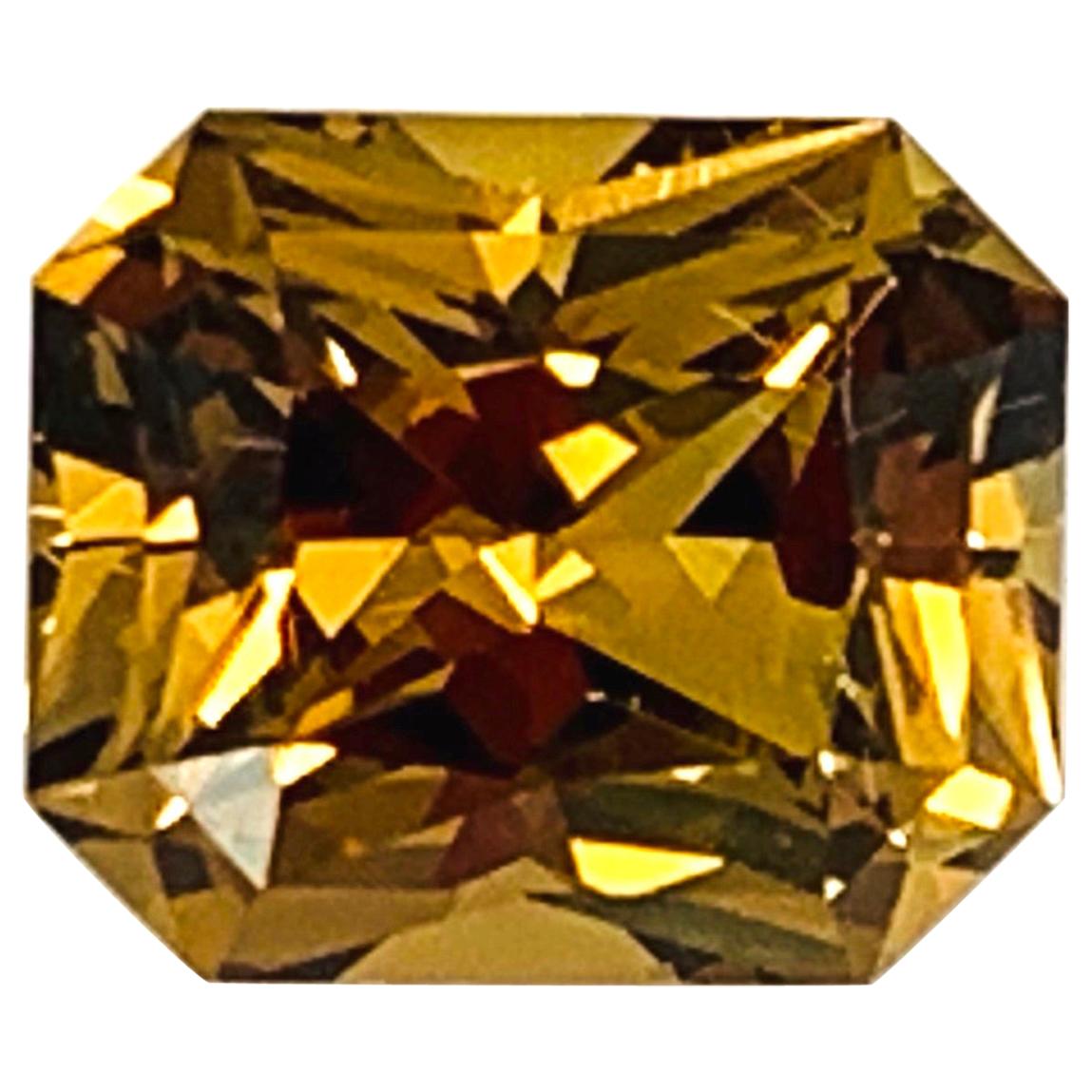 Zircon doré taille octogonale de 6,40 carats, pierre précieuse non sertie