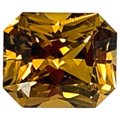 Zircon doré taille octogonale de 6,40 carats, pierre précieuse non sertie