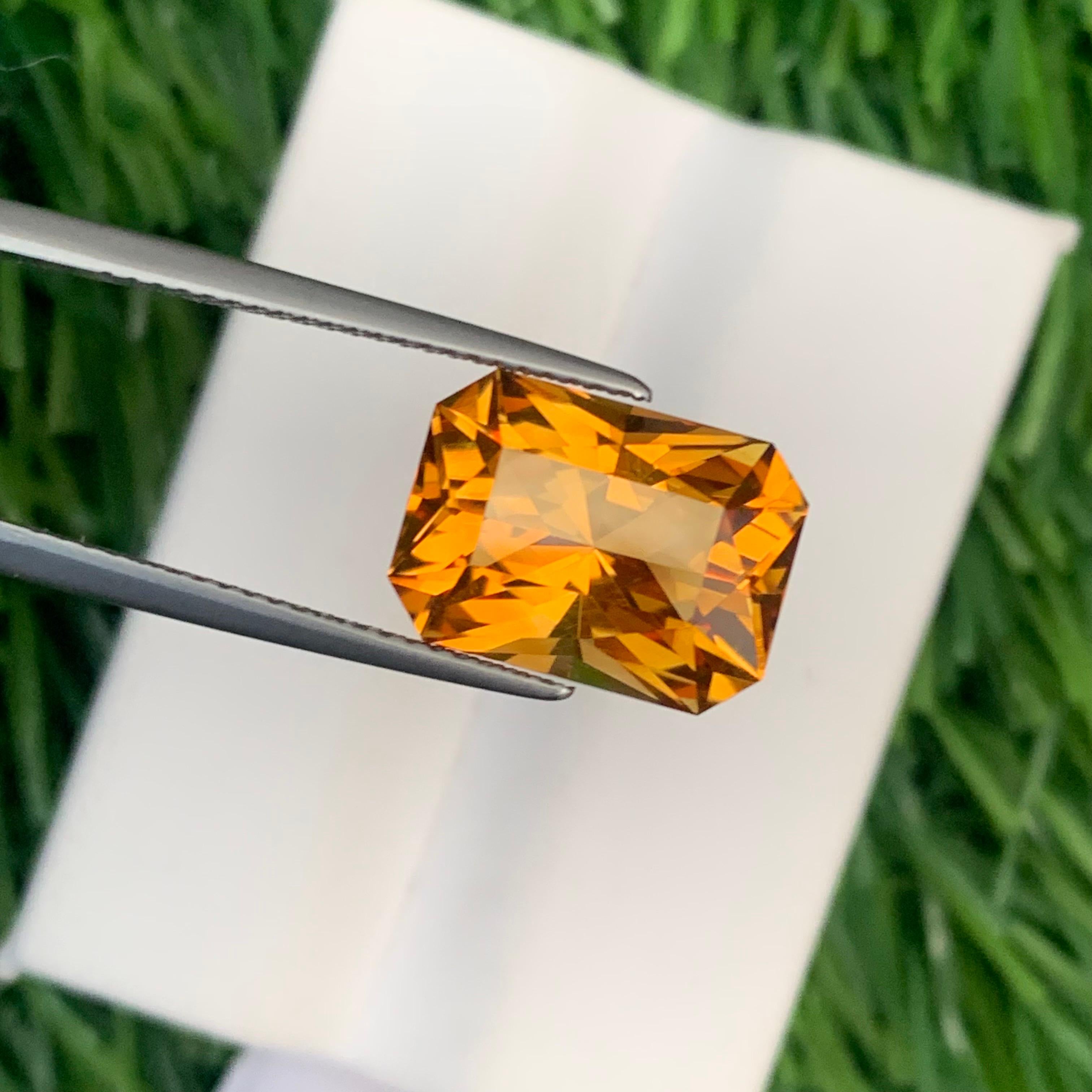 6.40 Carat Loose Orange Mandarin Citrine Gemstone for Jewelry Making For Sale 1