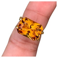 6.40 Carat Loose Orange Mandarin Citrine Gemstone for Jewelry Making