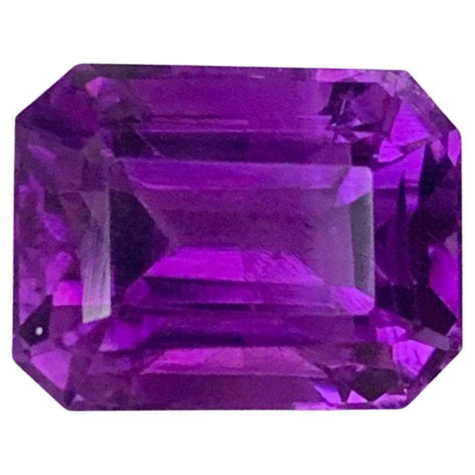6.40 Carat Natural Loose Amethyst Emerald Shape Gemstone From Brazil For Sale