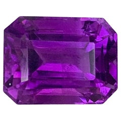 6.40 Carat Natural Loose Amethyst Emerald Shape Gemstone From Brazil