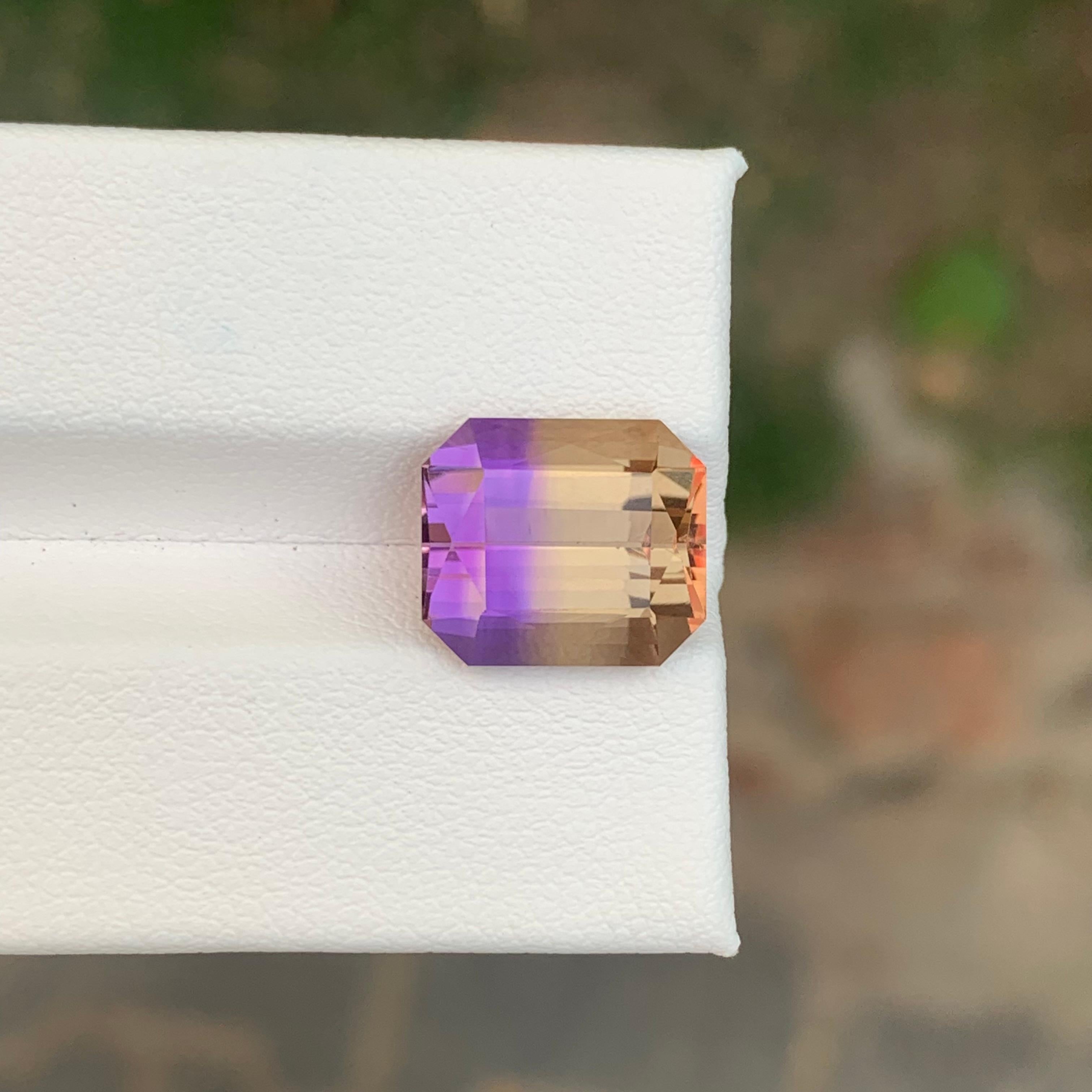 6.40 Carat Natural Loose Ametrine Emerald Shape Gemstone en vente 4