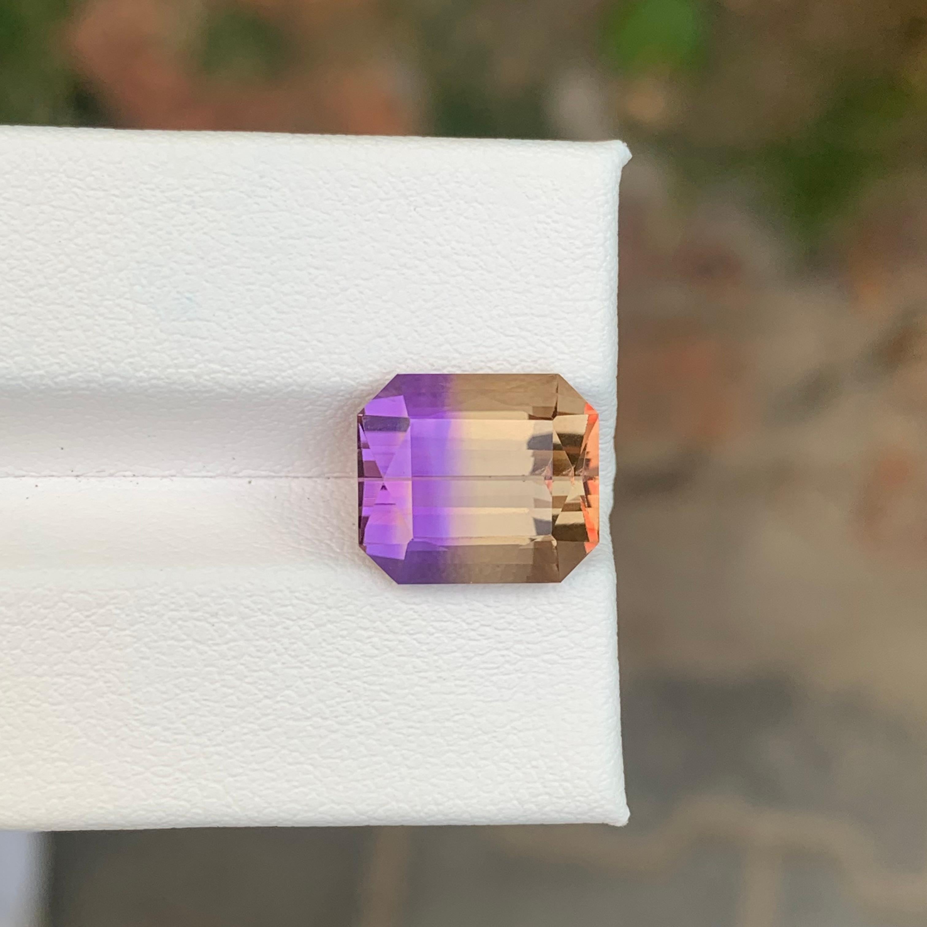 6.40 Carat Natural Loose Ametrine Emerald Shape Gemstone en vente 5
