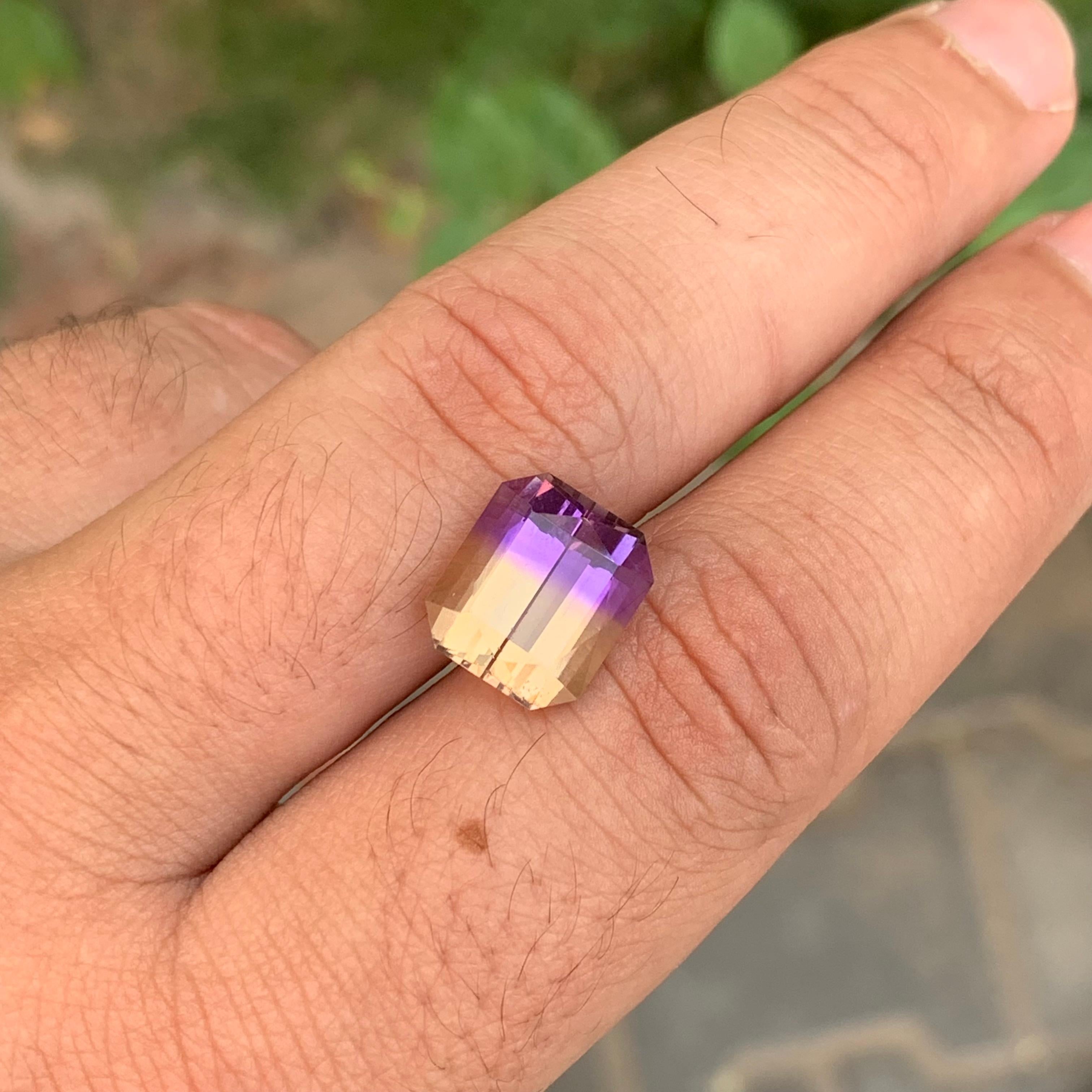 6.40 Carat Natural Loose Ametrine Emerald Shape Gemstone en vente 2