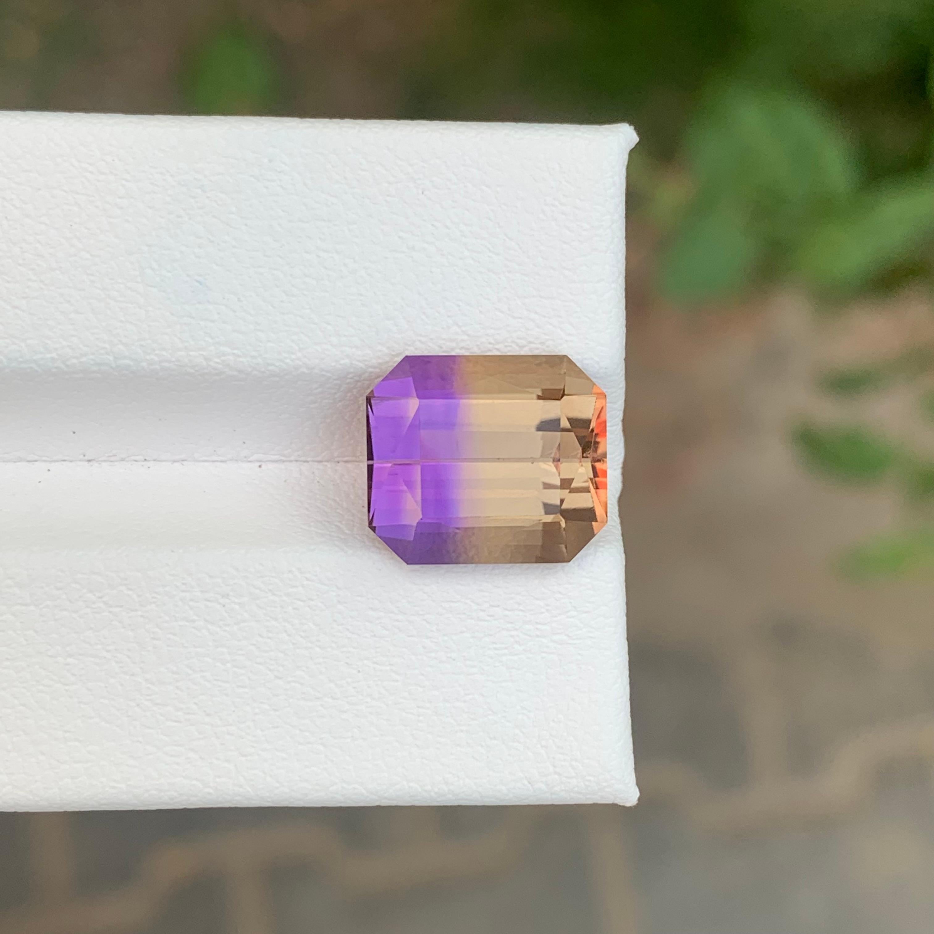 6.40 Carat Natural Loose Ametrine Emerald Shape Gemstone en vente 3