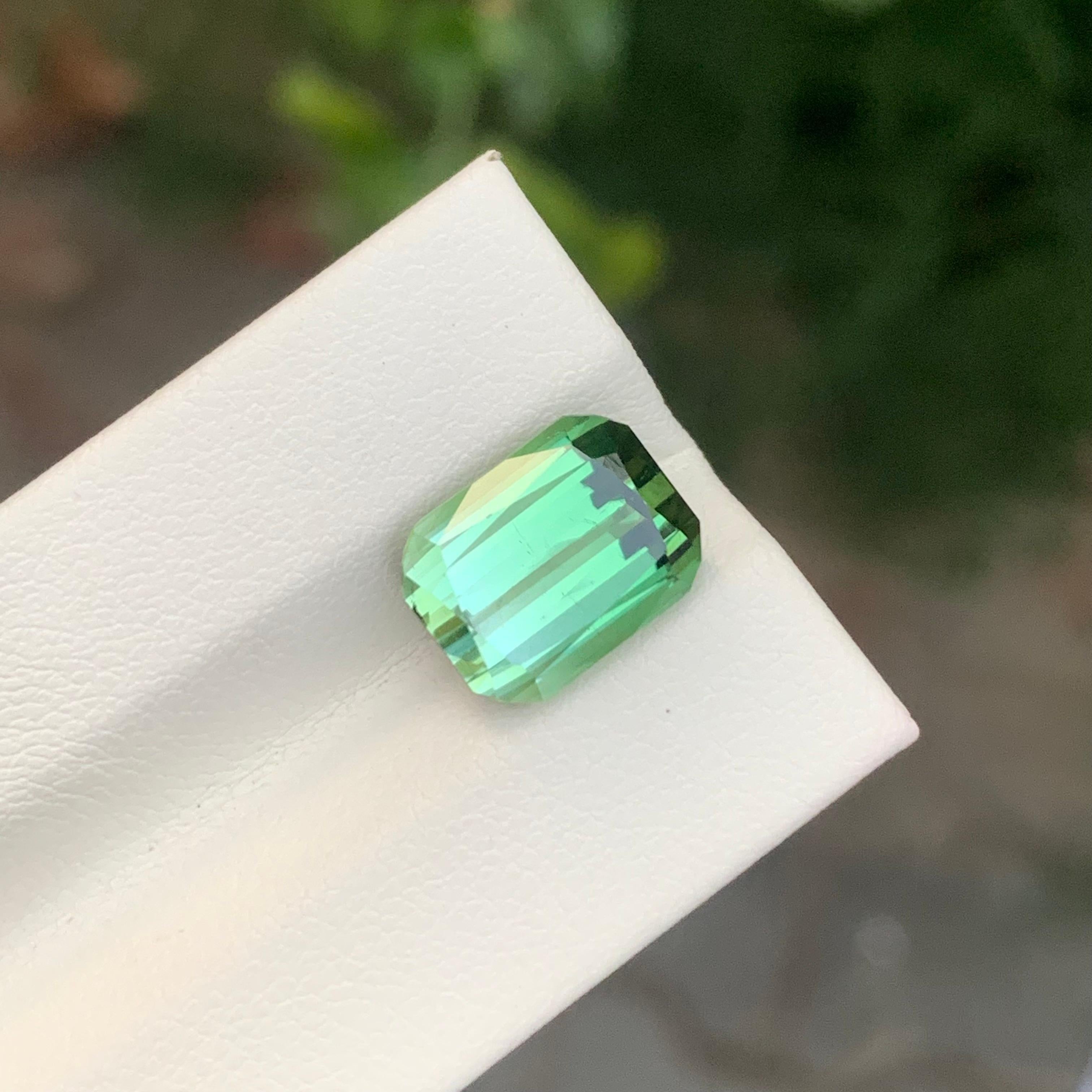 Cushion Cut 6.40 Carat Natural Loose Bi Colour Tourmaline Cushion Shape Gemstone For Sale