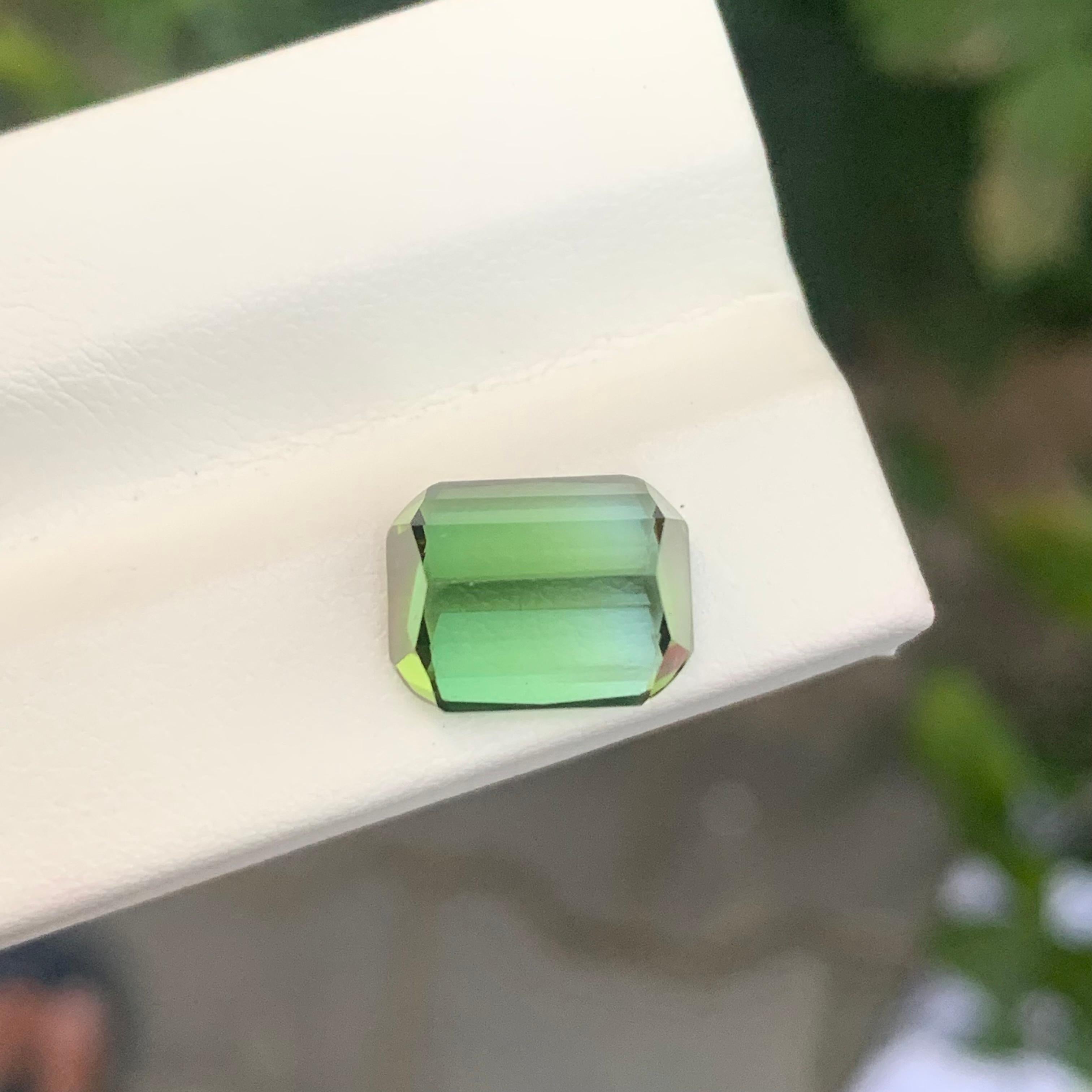 Women's or Men's 6.40 Carat Natural Loose Bi Colour Tourmaline Cushion Shape Gemstone For Sale