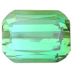 Gema natural suelta de turmalina bicolor de 6.40 quilates en forma de cojín
