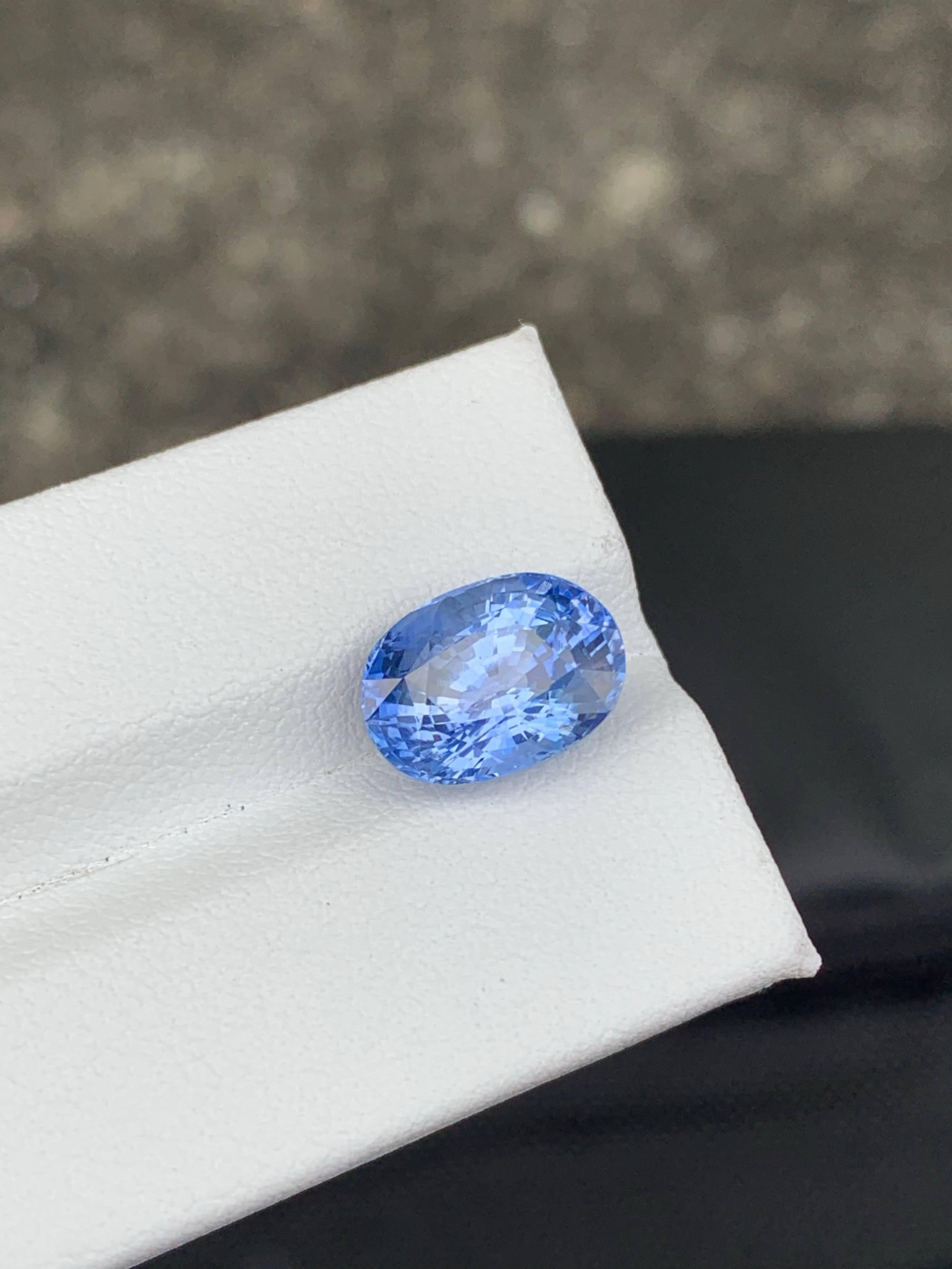 da uomo o donna 6,40 Carati di Zaffiro Blu Naturale Sciolto Certificato Taglio Ovale Gemma dello Sri Lanka in vendita