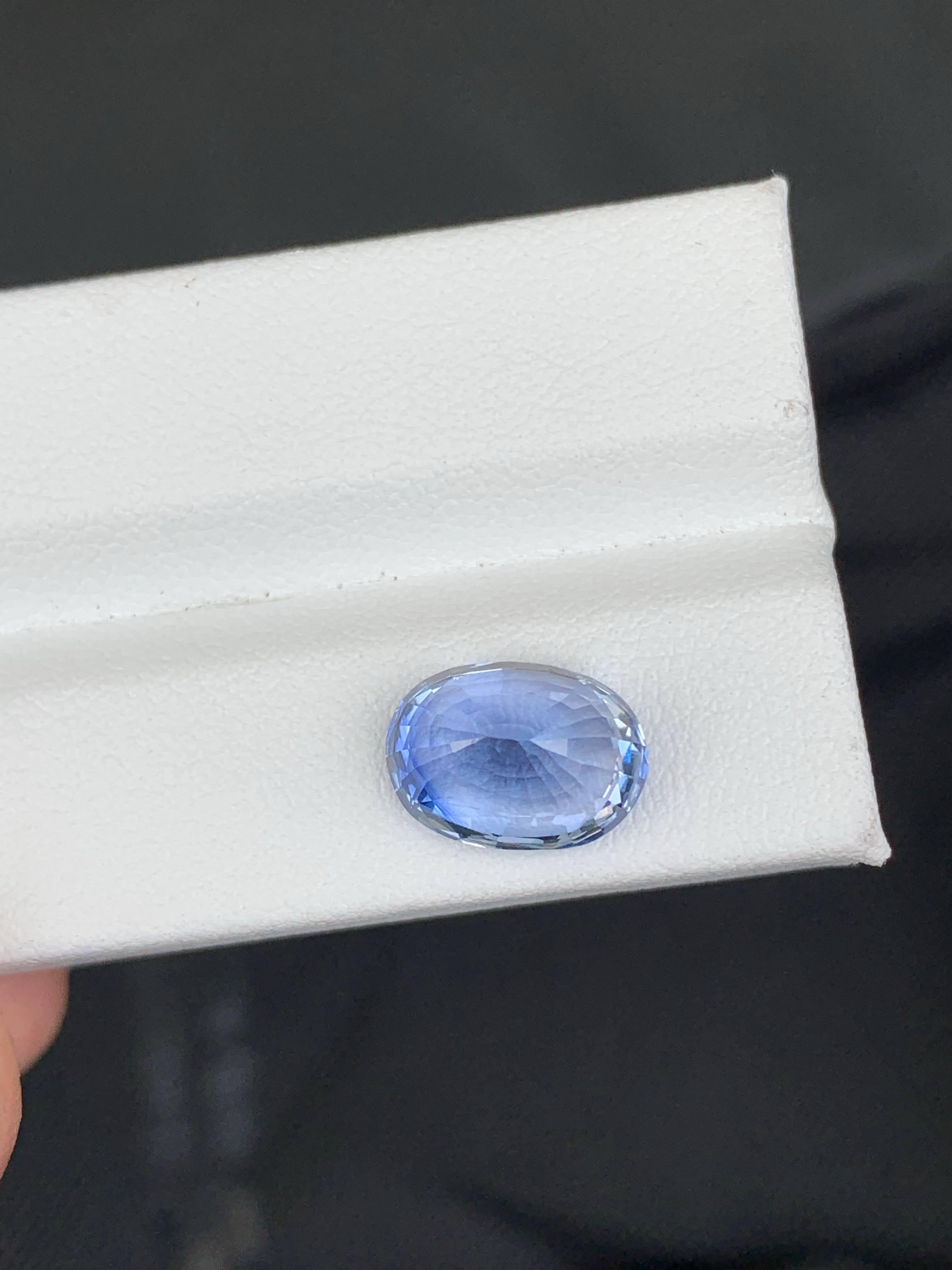 6,40 Carati di Zaffiro Blu Naturale Sciolto Certificato Taglio Ovale Gemma dello Sri Lanka in vendita 2