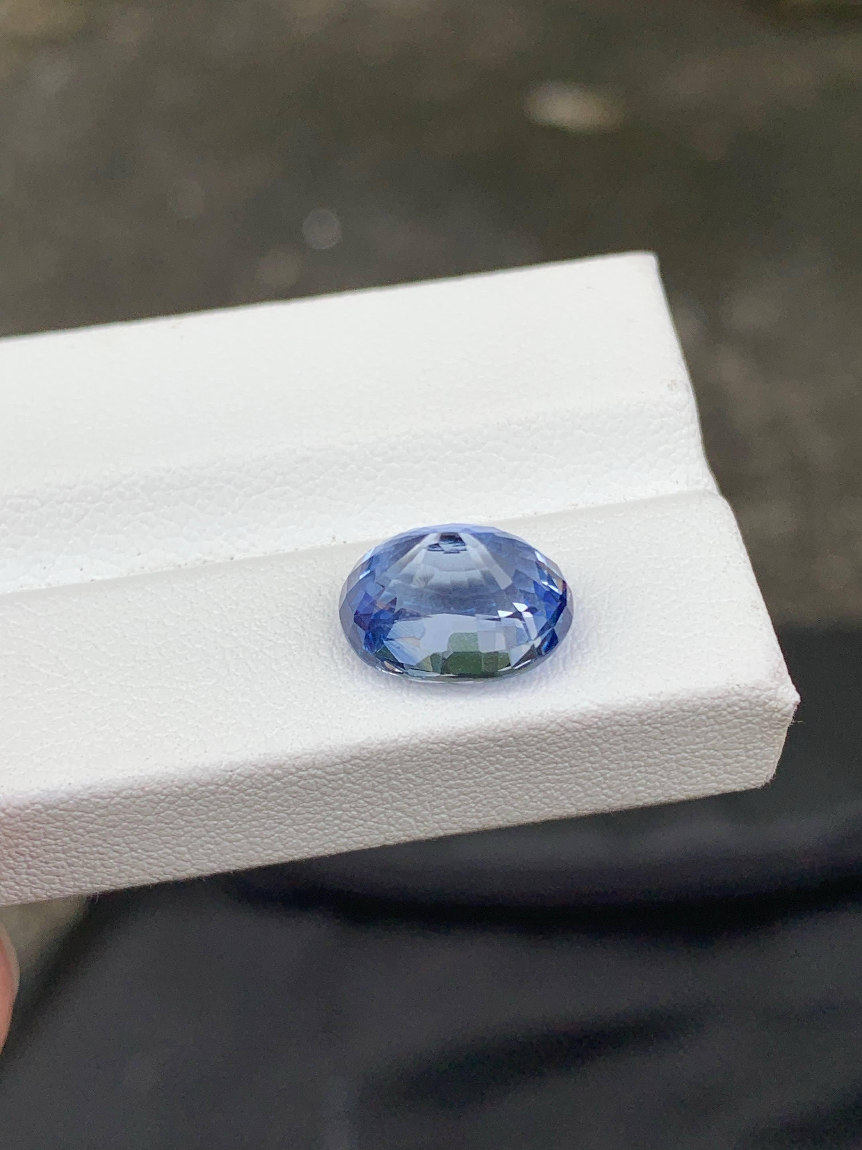 6,40 Carati di Zaffiro Blu Naturale Sciolto Certificato Taglio Ovale Gemma dello Sri Lanka in vendita 3