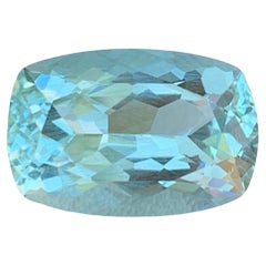 6.40 Carat Natural Loose Deep Blue Aquamarine Stone Cushion Cut African Gemstone