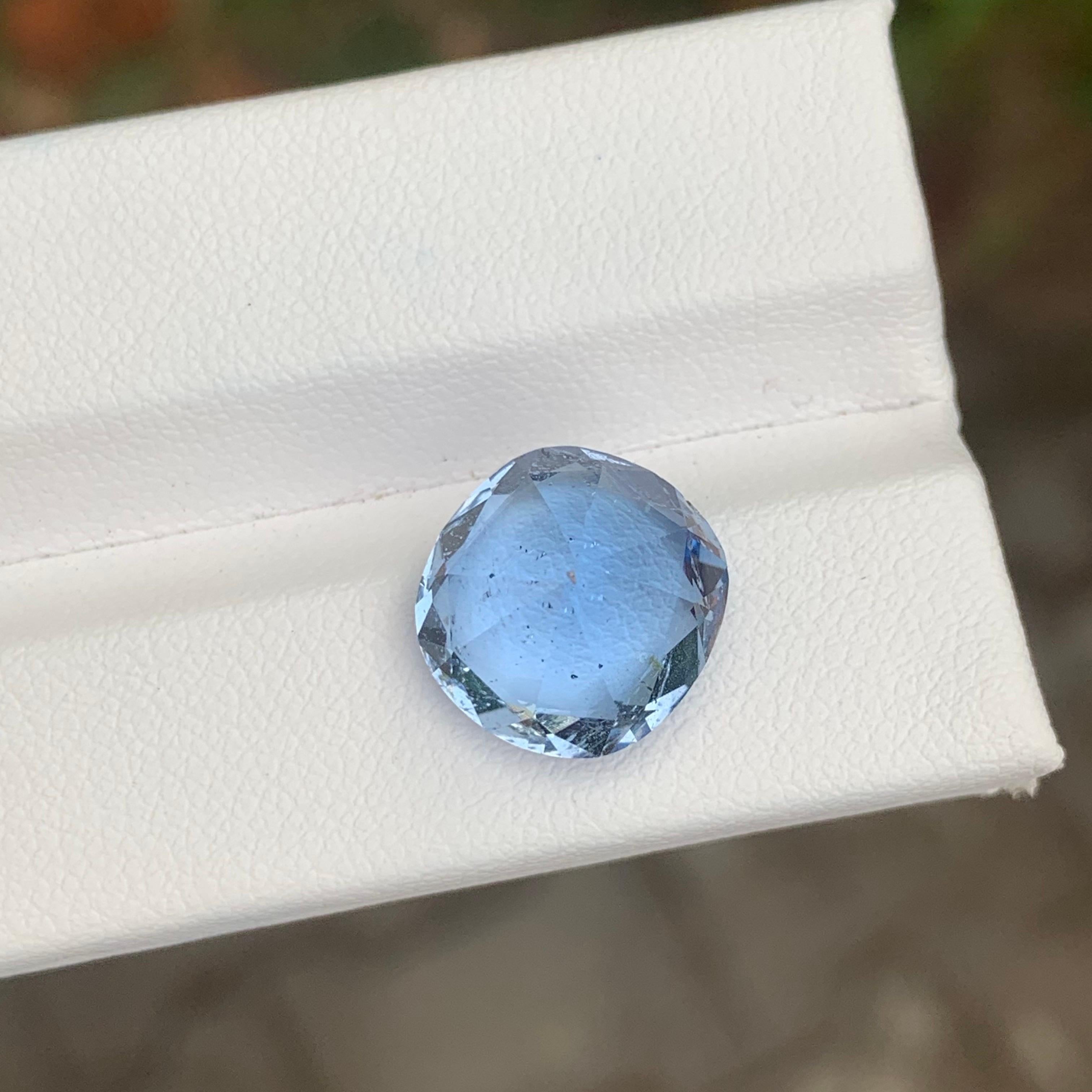 6.40 Carat Natural Loose Goshenite Aquamarine Cushion Shape Gemstone en venta 5