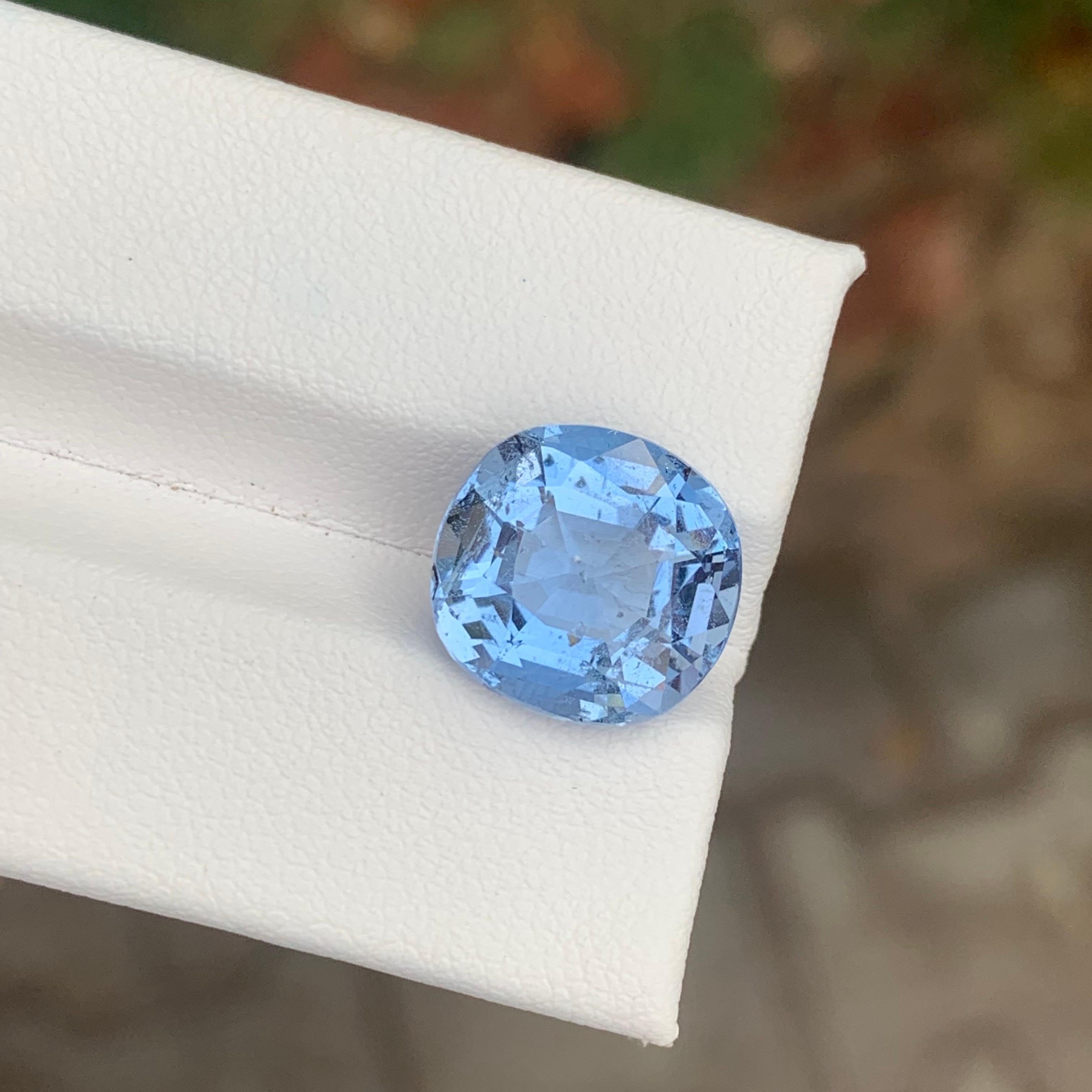 6.40 Carat Natural Loose Goshenite Aquamarine Cushion Shape Gemstone en Nuevo estado para la venta en Peshawar, PK