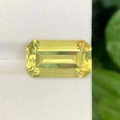 6,40 Carati di Quarzo Limone Naturale Sciolto Taglio Smeraldo Gemma Africana