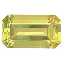 6.40 Carat Natural Loose Lemon Quartz Stone Emerald Cut African Gemstone