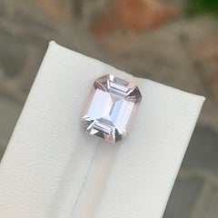 6.40 Carat Natural Loose Morganite Emerald Shape Gemstone