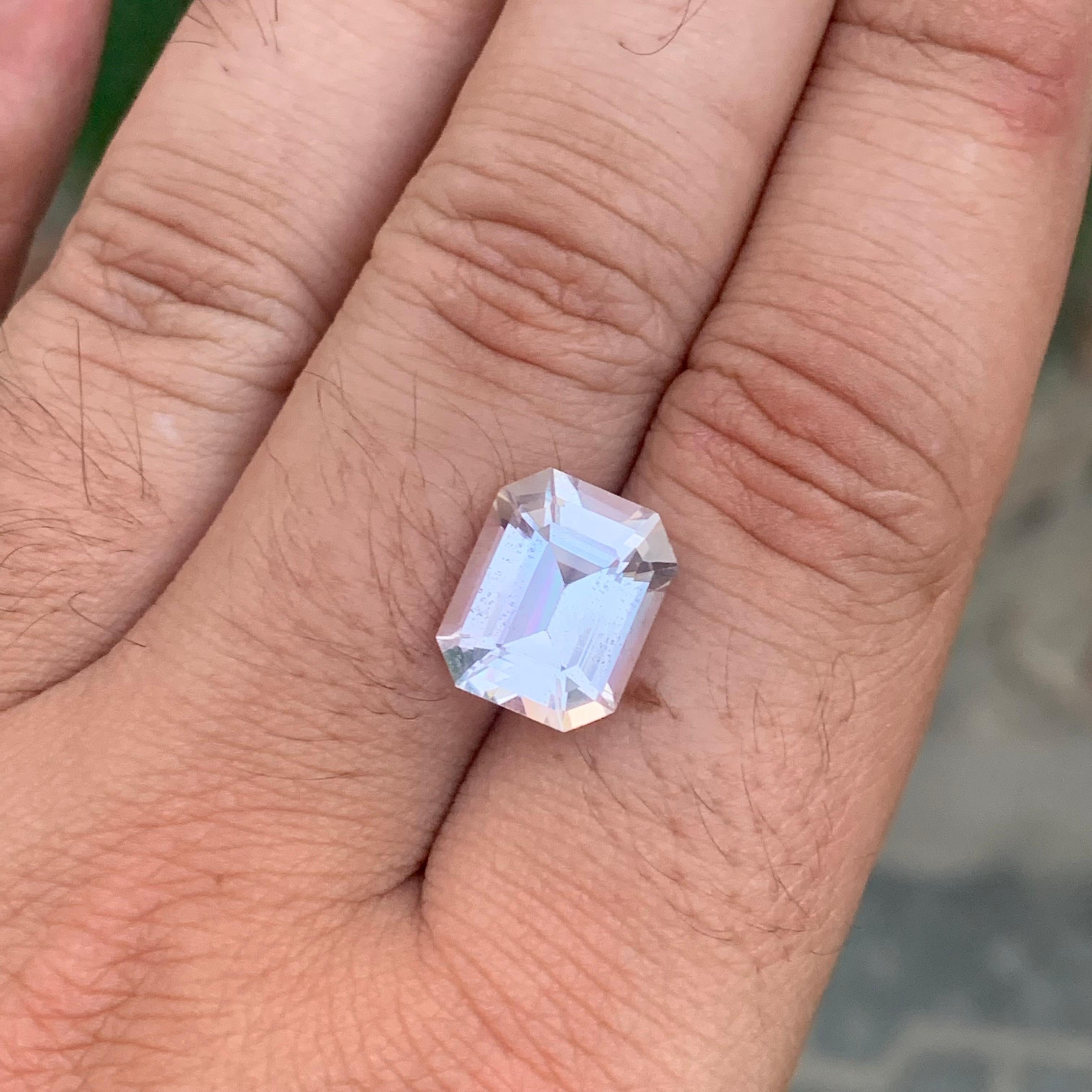 6,40 Karat natürlicher loser Morganit Smaragd Form Edelstein im Angebot 2
