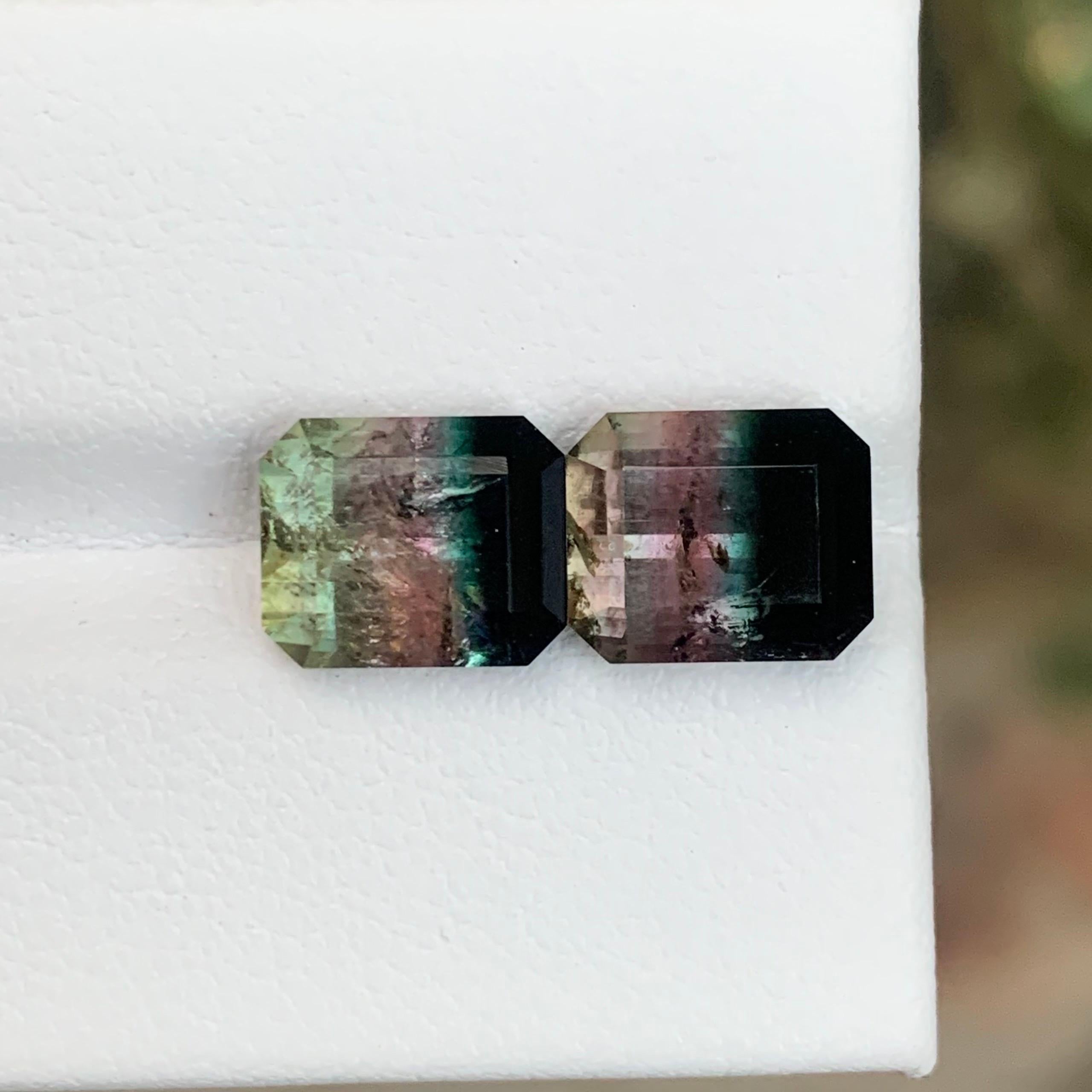 da uomo o donna 6,40 carati di tormalina parti naturale sfusa a forma di smeraldo in vendita