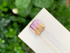 6.40 Carat Pretty Loose Ametrine Emerald Shape Gem For Jewellery