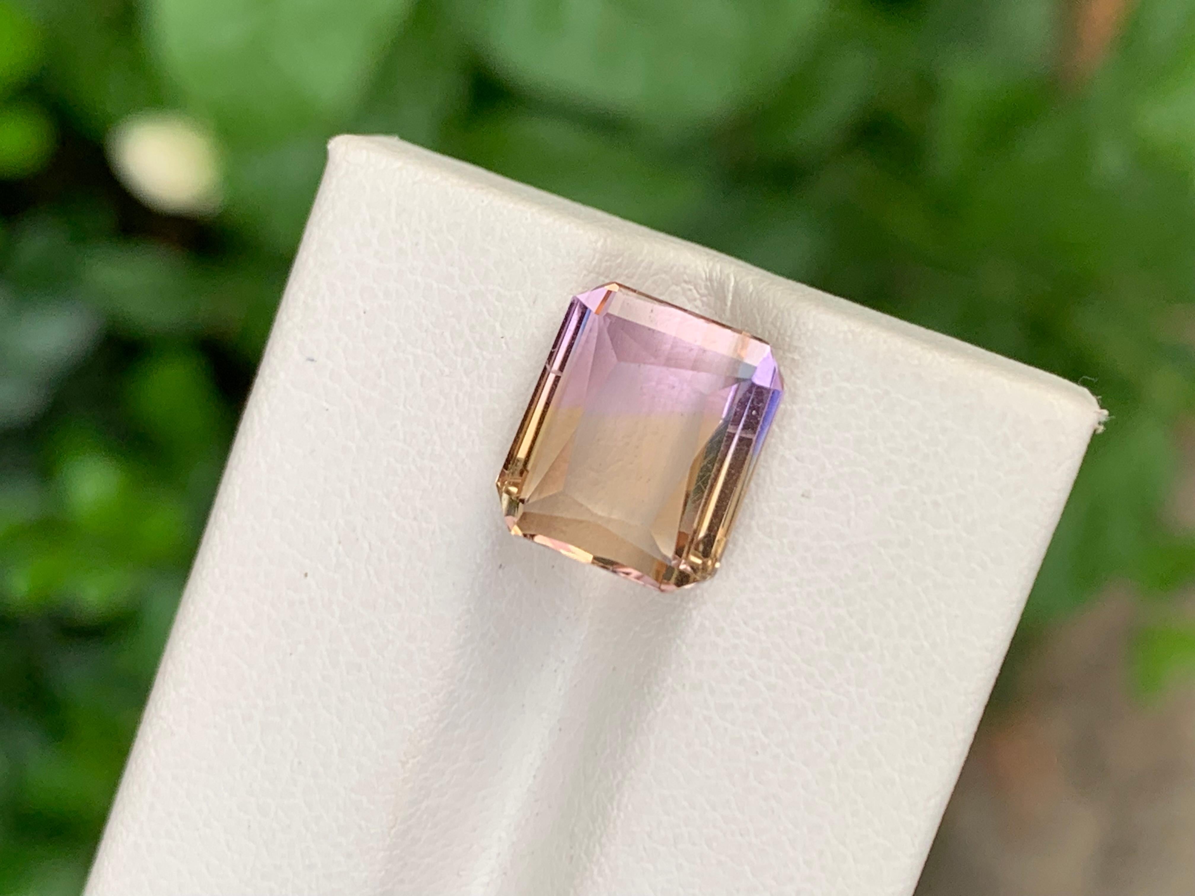 6,40 Karat Hübscher loser Ametrin Smaragd Form Edelstein für Schmuck (Smaragdschliff) im Angebot