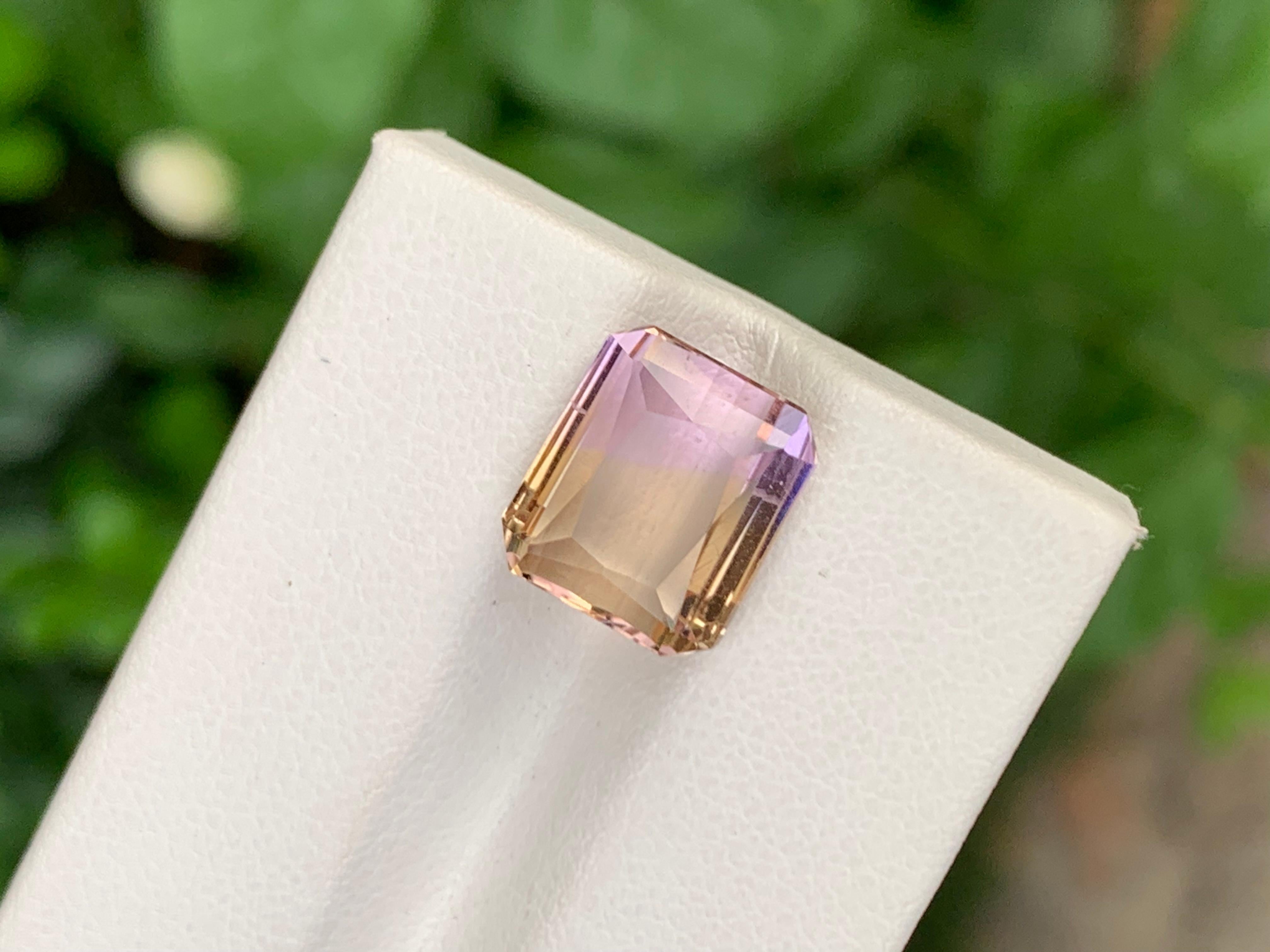 6,40 Karat Hübscher loser Ametrin Smaragd Form Edelstein für Schmuck im Zustand „Neu“ im Angebot in Peshawar, PK