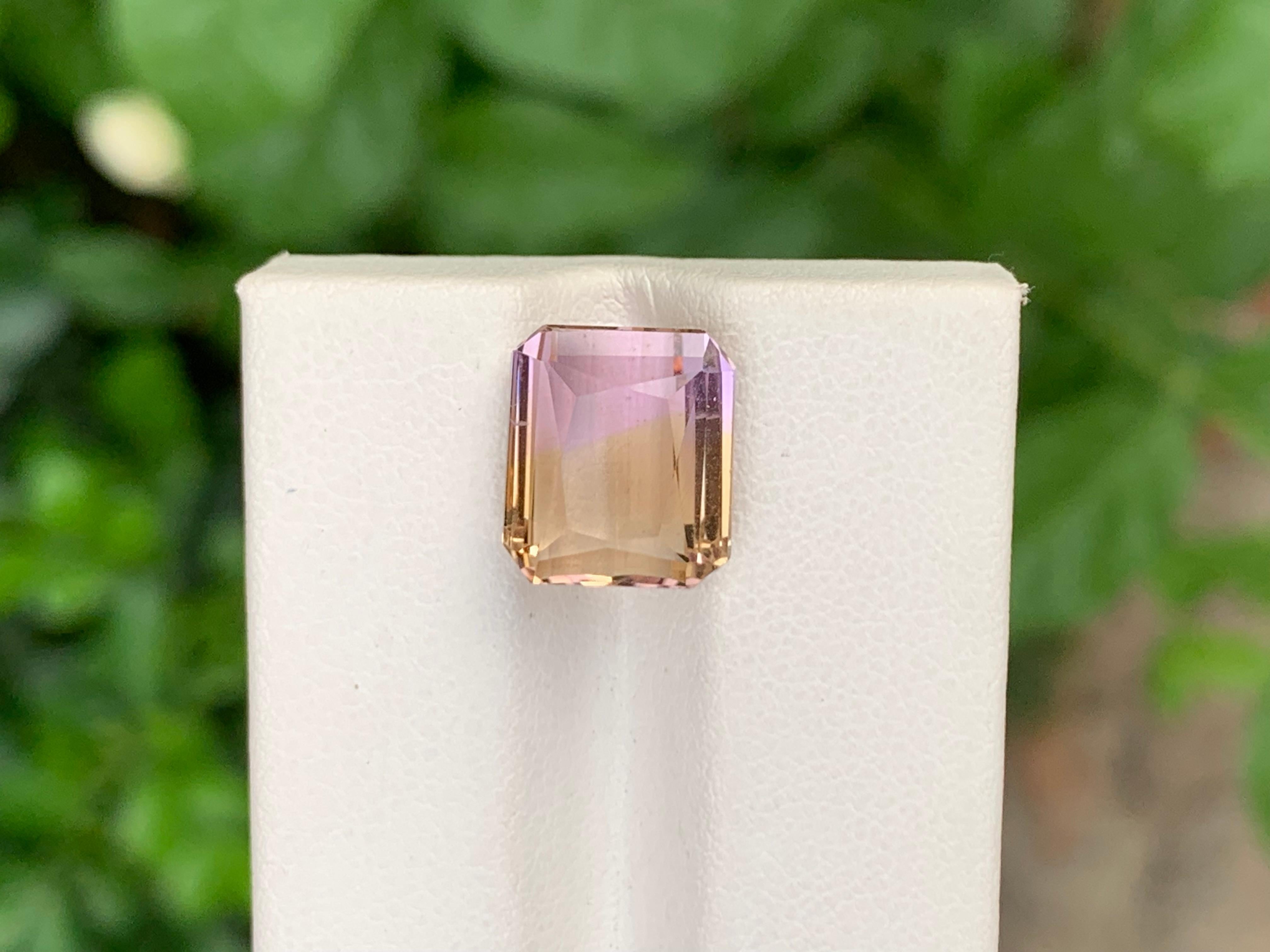 6,40 Karat Hübscher loser Ametrin Smaragd Form Edelstein für Schmuck im Angebot 1