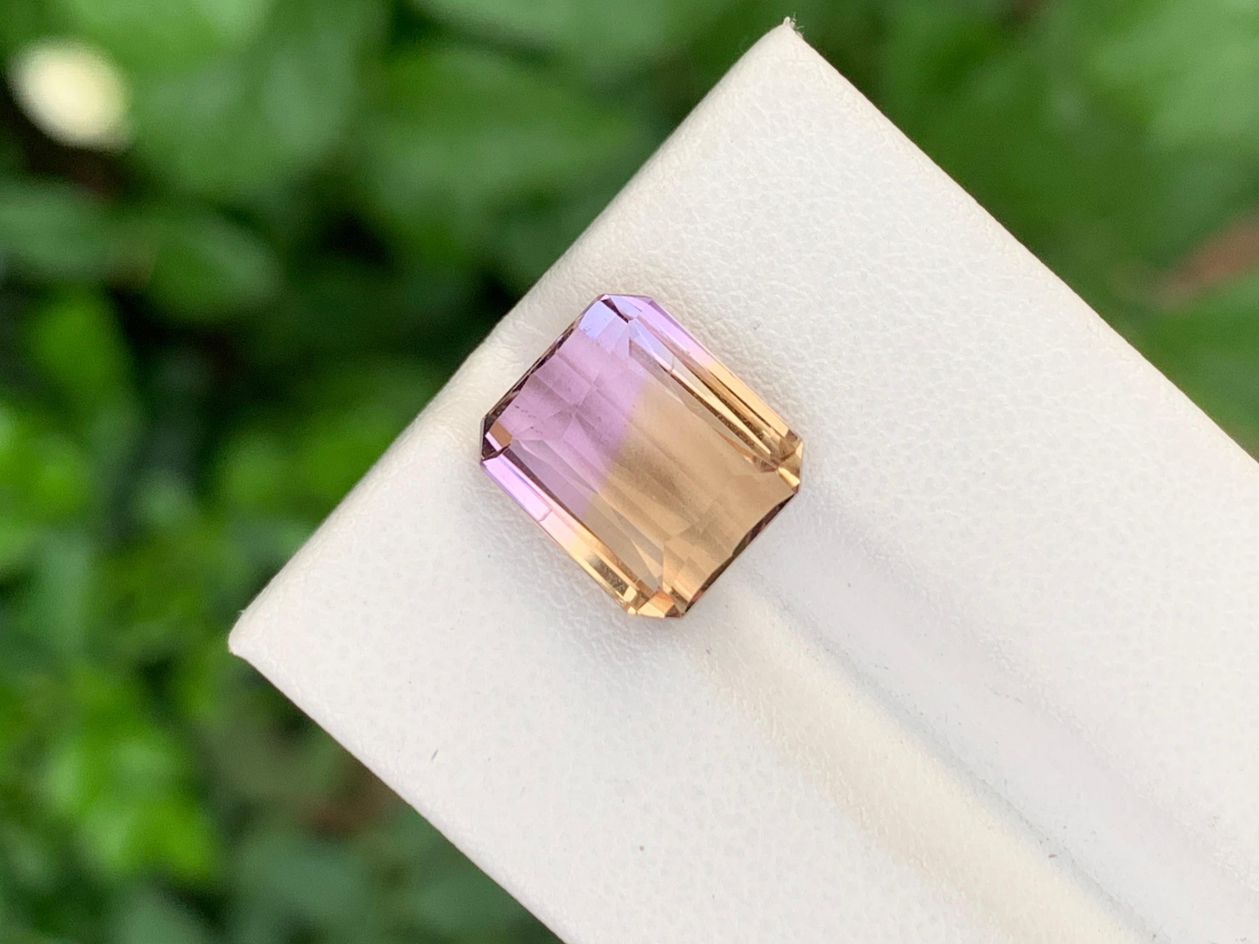 6,40 Karat Hübscher loser Ametrin Smaragd Form Edelstein für Schmuck im Angebot 2
