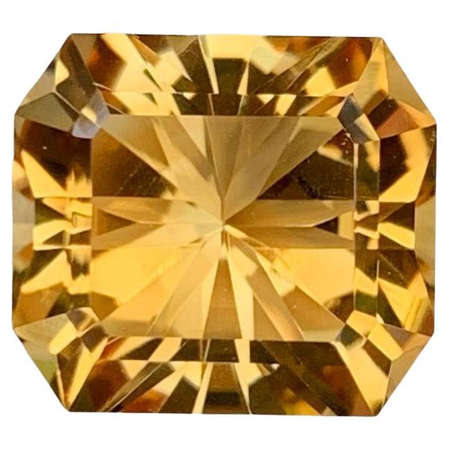 6.40 Carats Citrine Stone Custom Precision Cut Natural Brazilian Gemstone For Sale