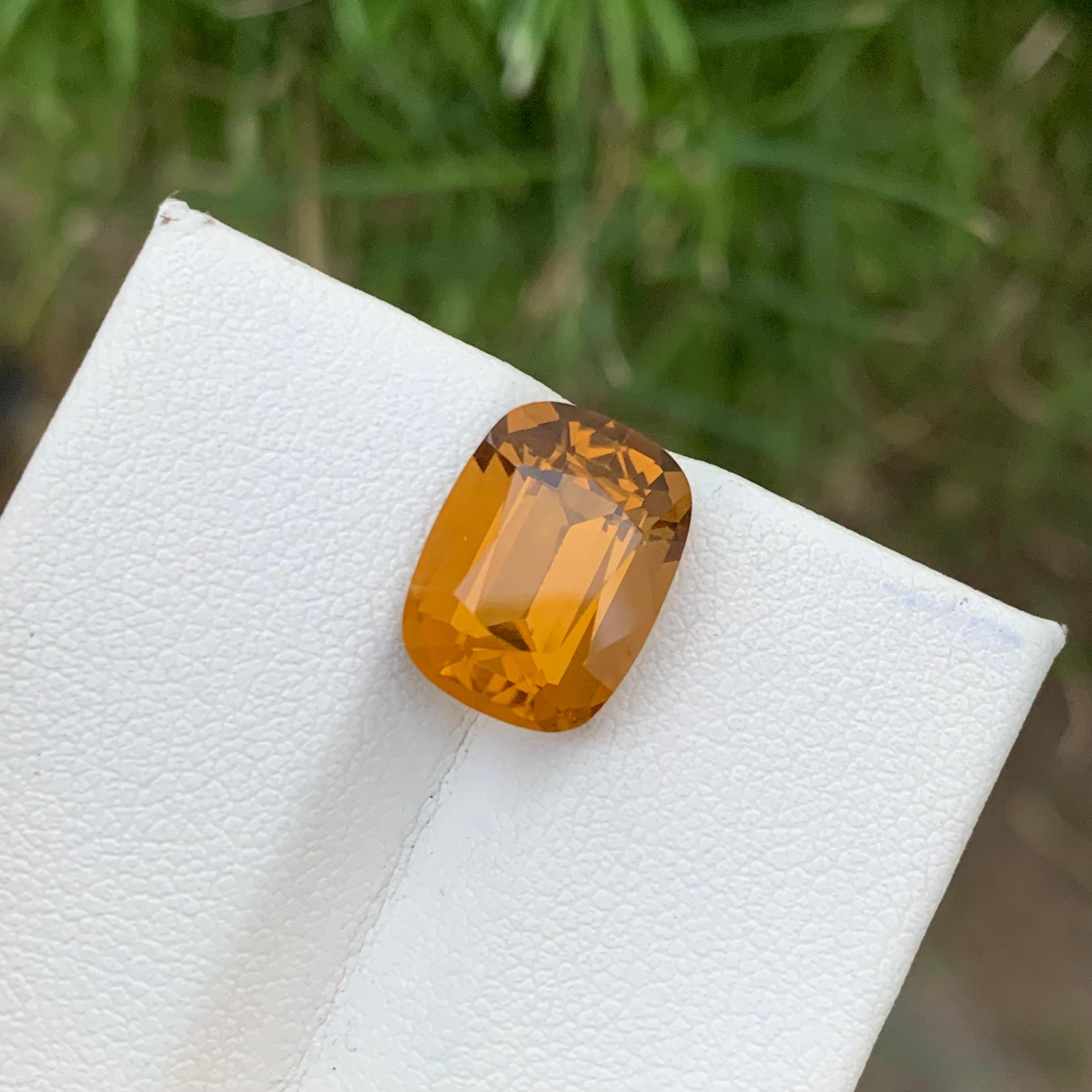 6.40 Carats Natural Loose Yellow Citrine Ring Gem From Brazil Mine For Sale 1