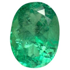 6.40ct Medium Green Natural Colombian Emerald - Oval Cut May Birthstone Gem