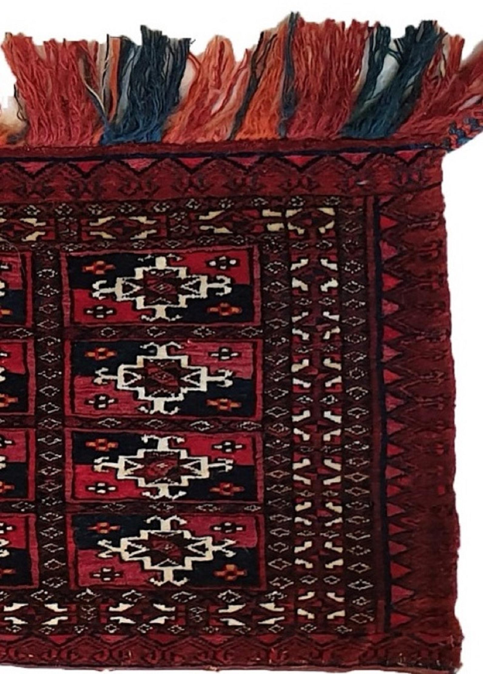 641 - Bolsa Bukhara Turcomana Antigua Téké Siglo XIX 'colección' Tribal en venta