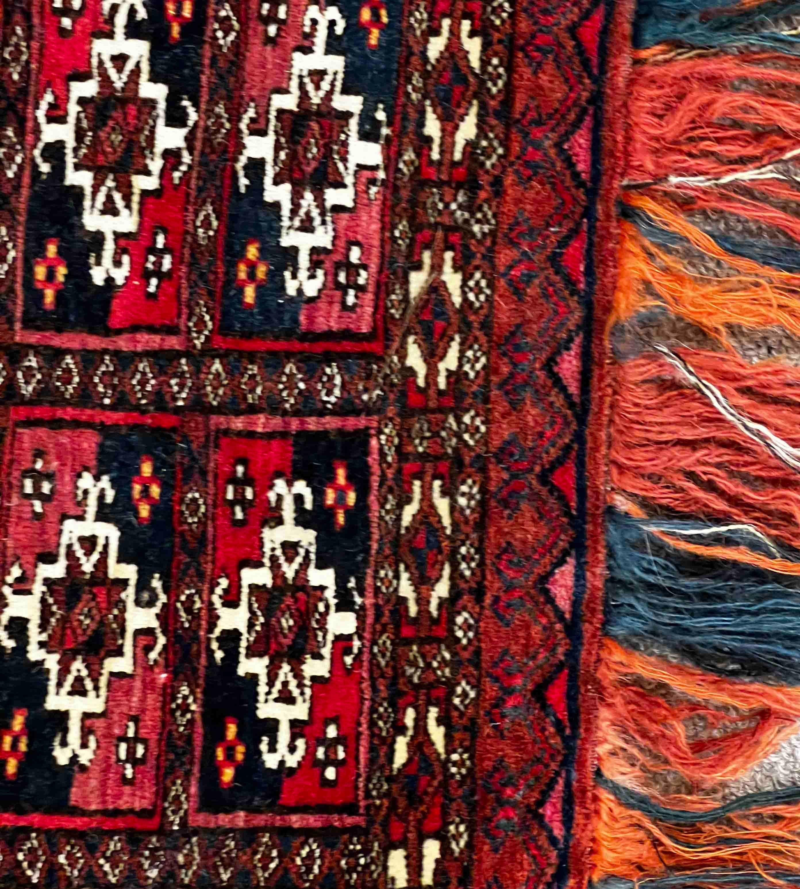 641 - Bolsa Bukhara Turcomana Antigua Téké Siglo XIX 'colección' Anudado a mano en venta