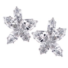 Vivid Diamonds 6.41 Carat Diamond Cluster Earrings