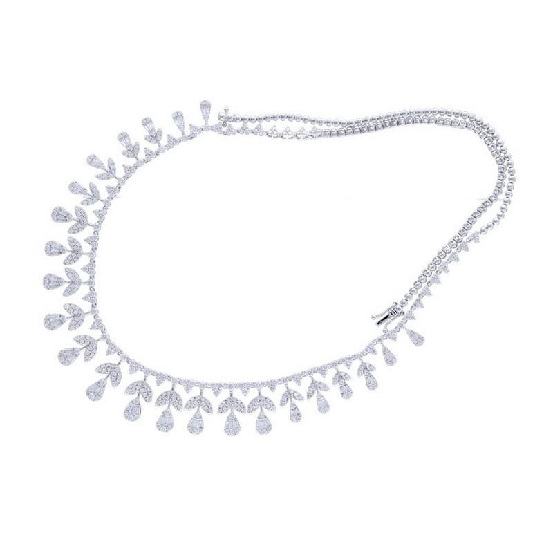 Design: Indulge in the epitome of luxury with this mesmerizing 6.41 carat diamond Sequera necklace. Crafted in exquisite 18K white gold, the necklace features a breathtaking design that seamlessly marries classic charm with contemporary