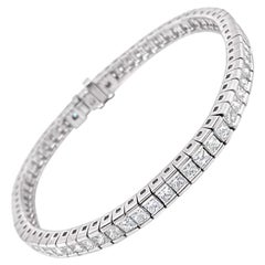 6.41 Carat 'total weight' Princess Cut Diamond Tennis Bracelet in Platinum
