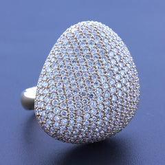 6.42 Carat Diamond Pave 18k Rose Gold Domed Cocktail Ring