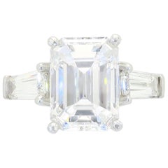 6.42 Carat GIA Certified Diamond Platinum Engagement Ring 