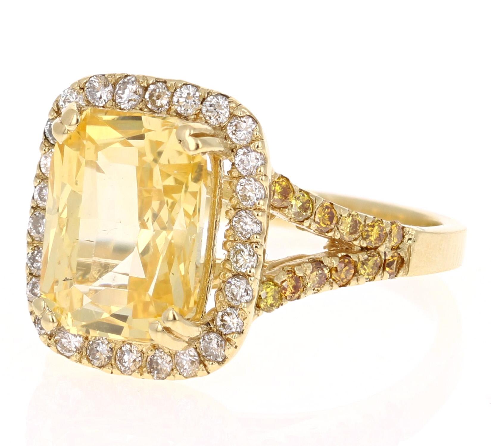Stunning Yellow Sapphire Non-Heated GIA Certified Ring! 

This ring has a Octagonal Shape Yellow Sapphire that is GIA Certified. GIA Certificate number is: 1172570583. The Yellow Sapphire is natural and is 
 a non-heated stone. 

It is surrounded by