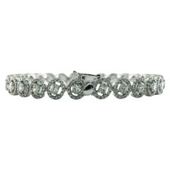 Pulsera de diamantes talla oval de 6,42 qt Brazalete de oro blanco de 18 quilates