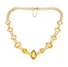 64.26 Carat Citrine Rose Gold Link Necklace