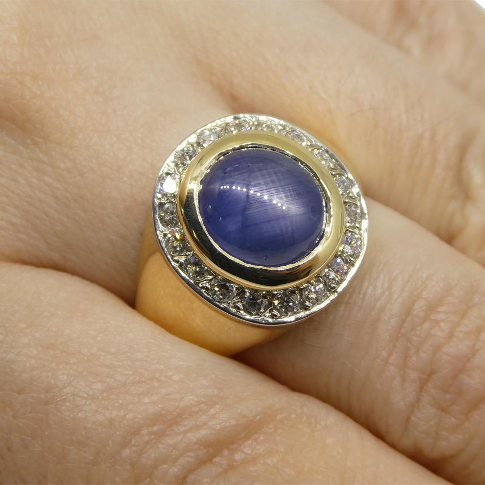 blue star sapphire mens ring