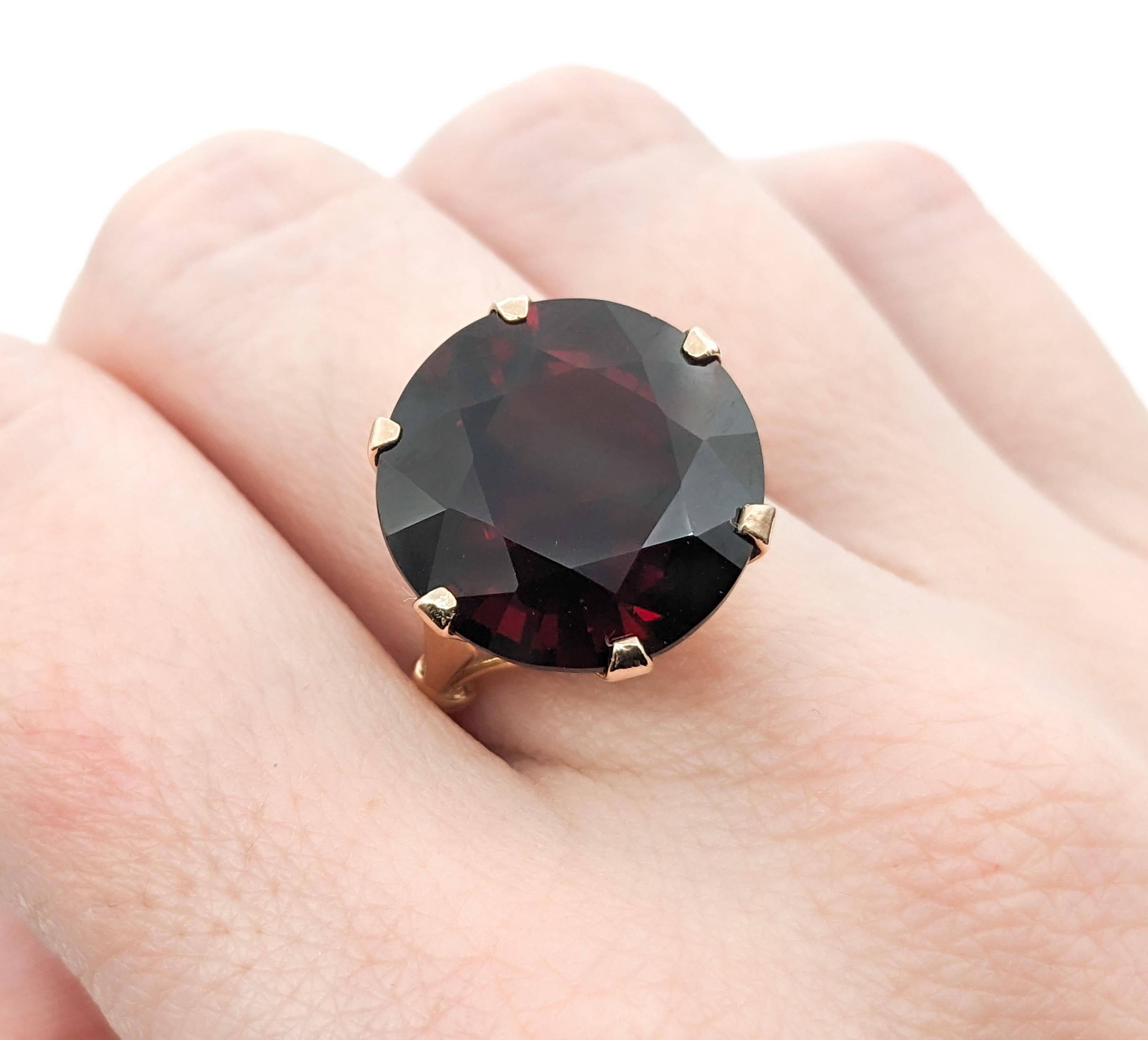 6.42ct Natural Pyrope Garnet Ring In Yellow Gold For Sale 5