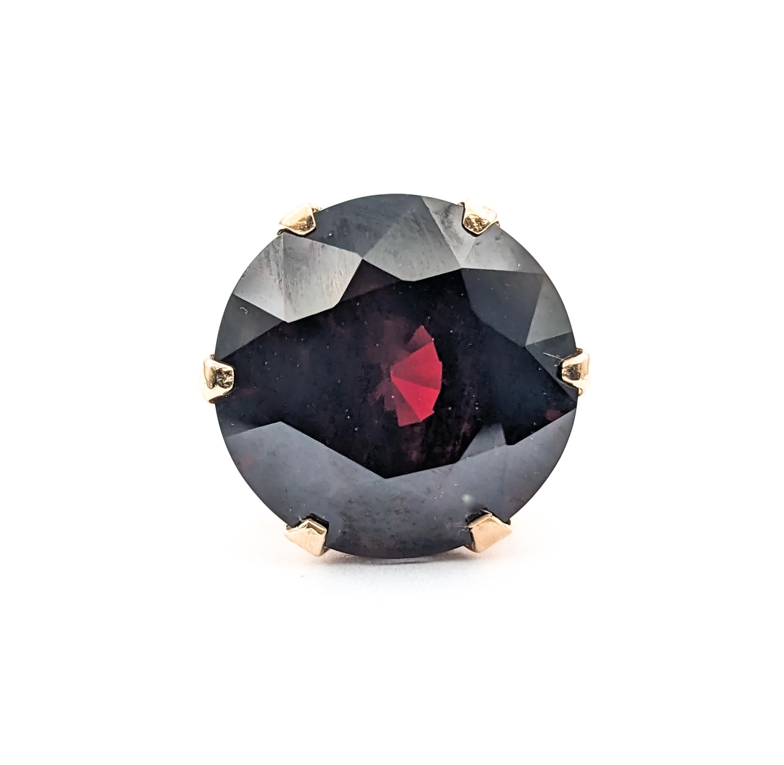 6.42ct Natural Pyrope Garnet Ring In Yellow Gold For Sale 1