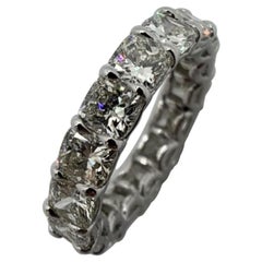 6.43 Carat Cushion Cut Eternity Band Ring