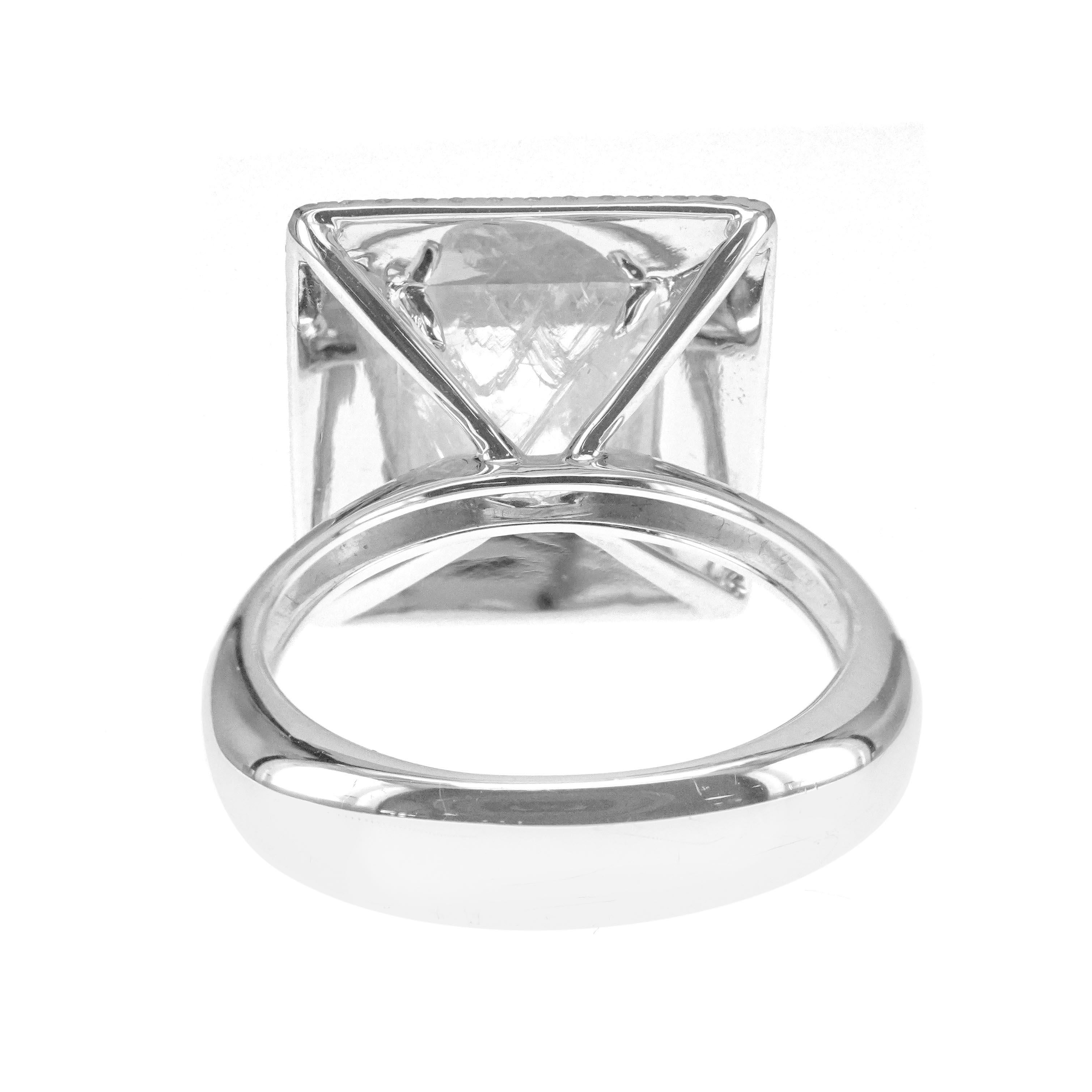 Art Nouveau 6.43 Carat 'D' Color Cullinan Mine Rough Diamond 18k Gold Ring