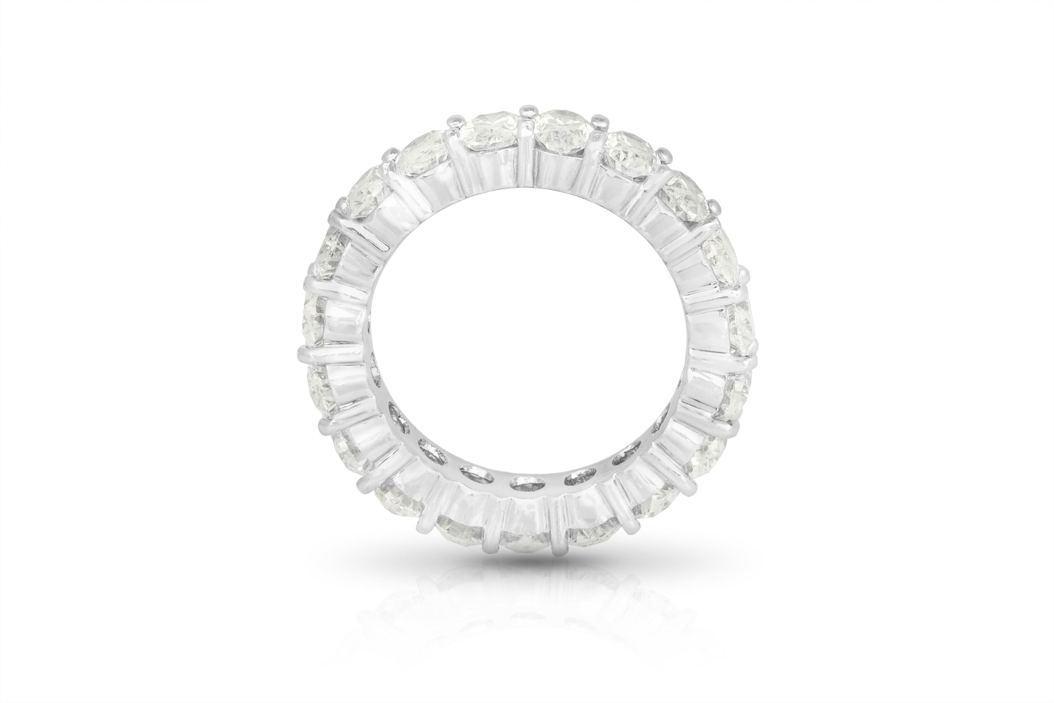 Women's 6.43 Carat Oval Cut Diamond Eternity Band For Sale